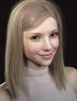 Nirv Medium Straight Hair for Genesis 8 Females