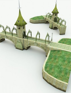 Elven Village Bridge-Gate for Poser