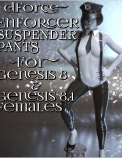 dForce Enforcer Suspender Pants for Genesis 8 and 8.1 Females