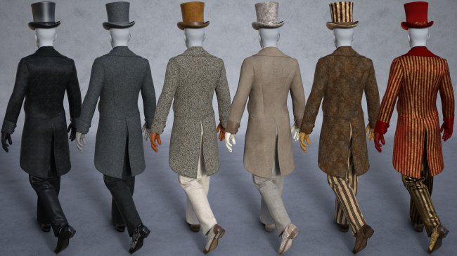 Victorian Gentleman's Evening Dress Textures | 3d Models for Daz Studio ...