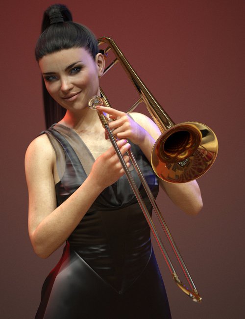 HD Trombone and Poses for Genesis 8