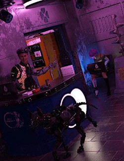 Compact Cyberpunk Apartment Lobby