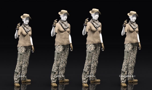 Modern Military Outfit for Genesis 8 Females