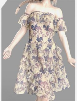 dForce Shoulder Chiffon Outfit For Genesis 8 Female