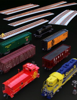 ATSF FREIGHT TRAIN for DAZ STUDIO