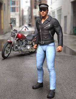 Born To Be Wild Biker Outfit for Genesis 8 Male