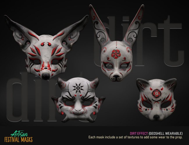 Artisan Festival Masks for Genesis 8 | 3d Models for Daz Studio and Poser