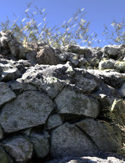 3D Cliff Construction Set: Overgrown Walls