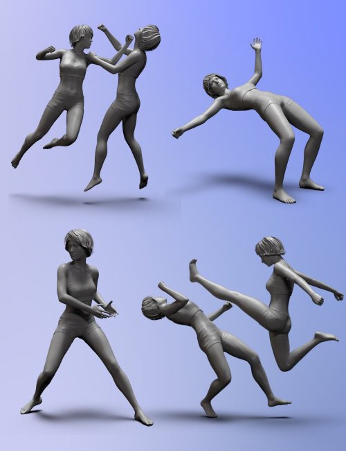 female fighting poses