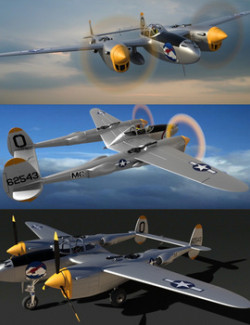 LOCKHEED P38 for DAZ Studio