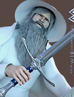 White Wizard For For Genesis 8.1 Male + Horse!