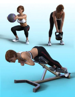 FG Fitness Equipment and Poses for Genesis 8 and 8.1 Females