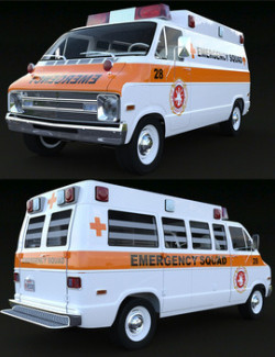 DODGE VAN AMBULANCE for DAZ Studio