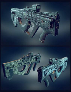 Cyberpunk Droid SMG