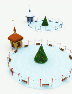 North Pole Ice Skating Rink for Poser