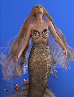 PhilW's Mermaid Hair for Genesis 8 and 8.1 Females