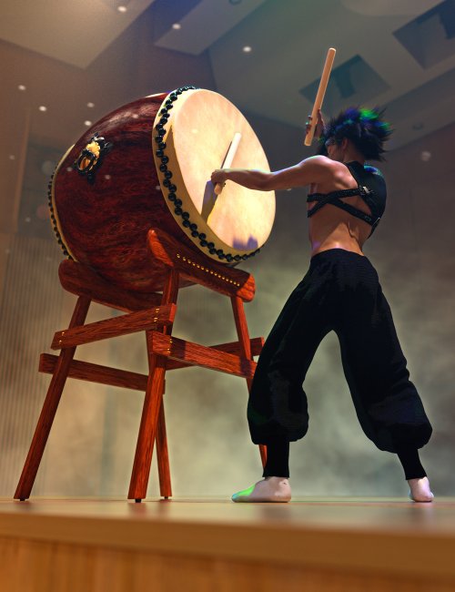 SBibb Taiko Props and Poses for Genesis 8 and 8.1 | 3d Models for