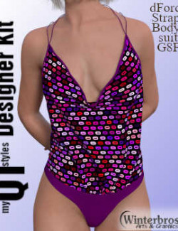 my QT styles Designer Kit for dForce Straps Bodysuit G8F in Daz Studio