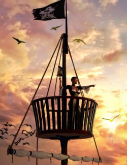 Swashbuckler Poses Props and Crows Nest for Genesis 8