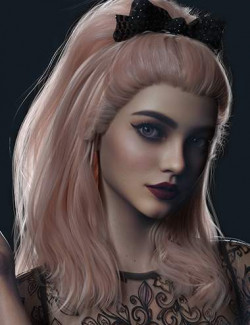 Ribbon Ferreira Hair for Genesis 8 and 8.1 Females