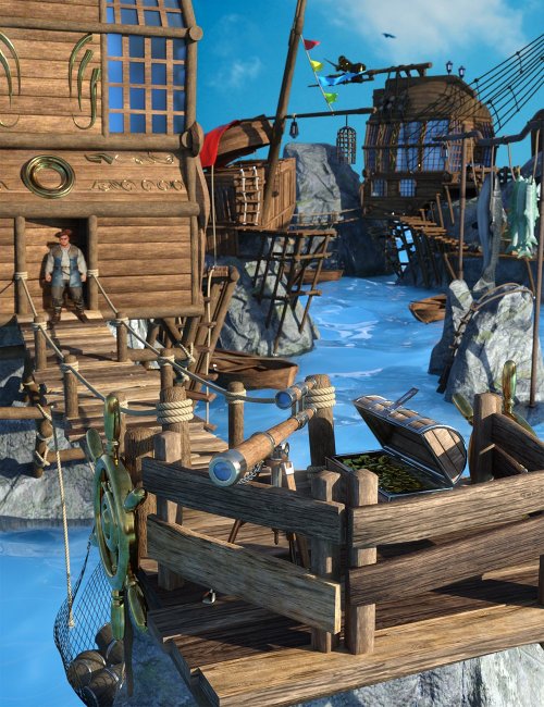 Pirate Props Poser Daz A 1700 3D model