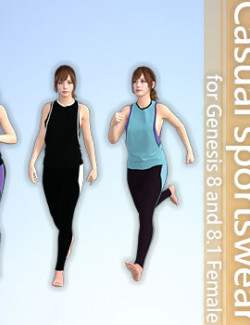 Casual sportswear and Poses for Genesis 8 and 8.1 Female