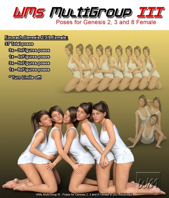 WMs MultiGroup III - Poses for Genesis 2, 3 and 8 Female