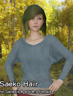 Saeko Hair for Genesis 8 and 8.1 Female