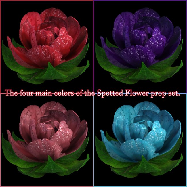 Spotted Flower Prop Set For Daz Studio Iray