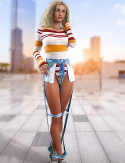 dForce Cut Out Jeans Outfit for Genesis 8 and 8.1 Females