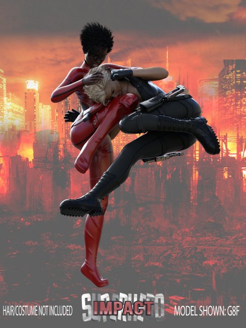 SuperHero Impact for G8F Volume 9 | 3d Models for Daz Studio and Poser