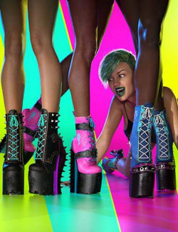 Punkish Boots Collection for Genesis 8 and 8.1 Females