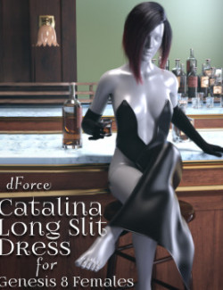 dForce Catalina Long Slit Dress for Genesis 8 Females