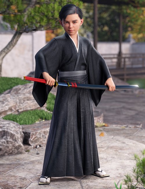 dForce Hakama and Kimono Outfit for Genesis 8.1 Male | 3d Models for ...