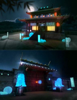 Futuristic Samurai Compound - Environment and Props