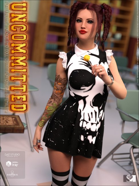Uncommitted for dForce Emo Doll Outfit for Genesis 8 Female(s)