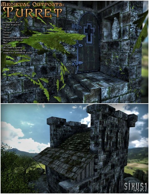 Medieval Outpost Turret For Daz Studio | 3d Models for Daz Studio and Poser