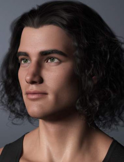 Curly Swept Style Hair for Genesis 8 and Genesis 8.1 Males