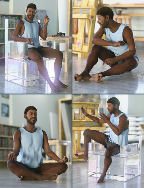 6 seated model poses for gene