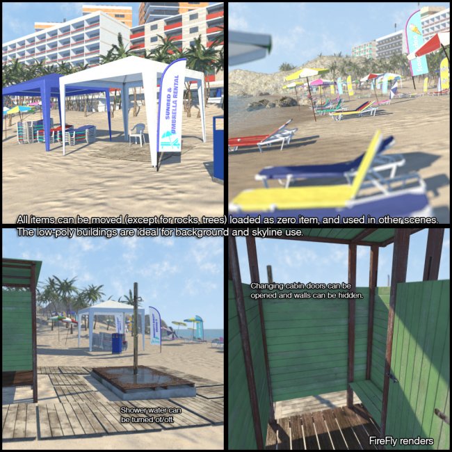 Boulevard Beach for Poser | 3d Models for Daz Studio and Poser