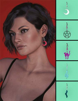 BW Halloween Earrings Set for Genesis 8 and Genesis 8.1 Females