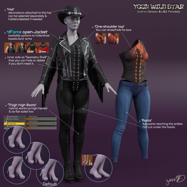 dForce Steampunk Outfit for Genesis 8 Female(s)