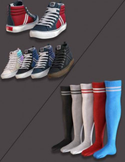AJC Pro Skate Sneakers and Socks for Genesis 8 and 8.1 Females