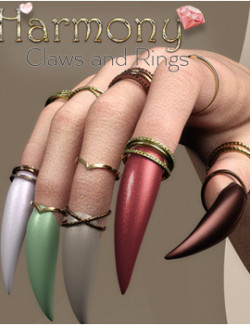 Harmony Claws and Rings for Genesis 8 and 8.1 Females