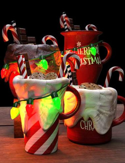 Christmas Mugs Set and Poses