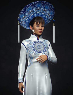 dForce Clara Vietnamese Princess Outfit For Genesis 8 and Genesis 8.1 Females