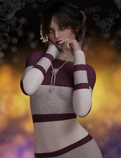 Comfy Ribbed Dress for Genesis 8.1 Female