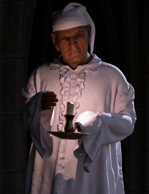 dForce Ebenezer Scrooge NightDress Outfit For Genesis 8 and Genesis   Males