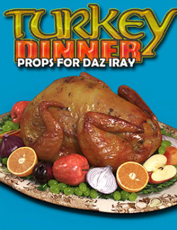 Exnem Turkey Dinner Props for Daz Studio Iray