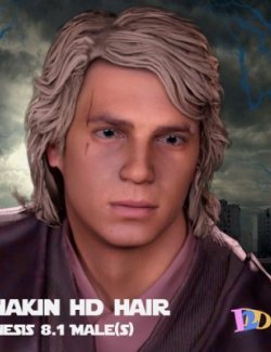 Star Wars Series: Anakin Hair HD for Genesis 8.1 Male